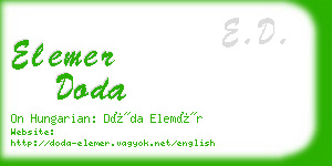 elemer doda business card